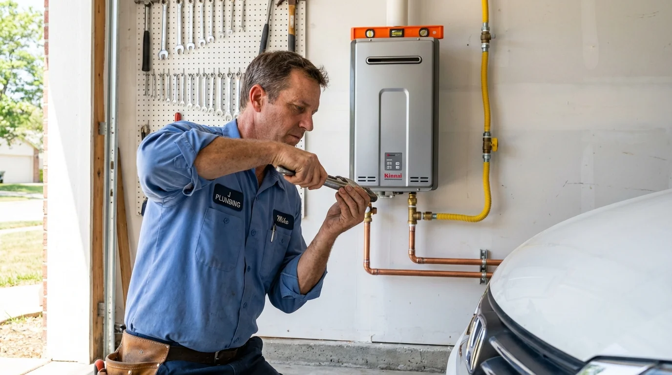 Tankless water heater installation by a Johns Plumbing LLC plumber in Baltic